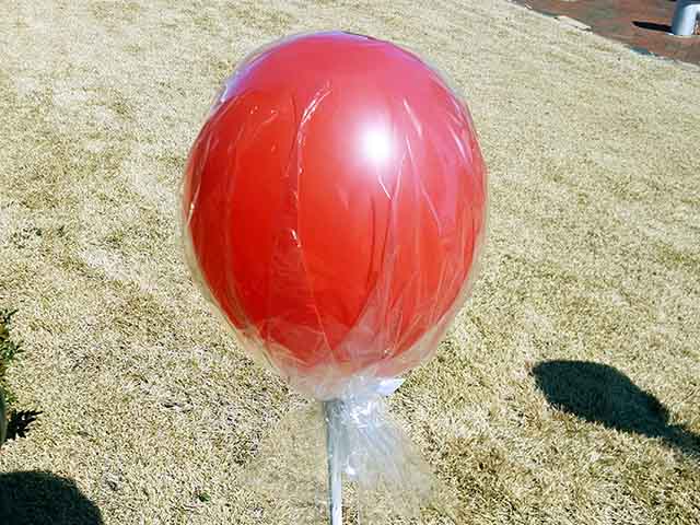 Close up of a balloon lollipop