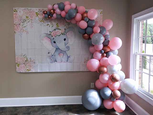 Elephant theme organic balloon garland