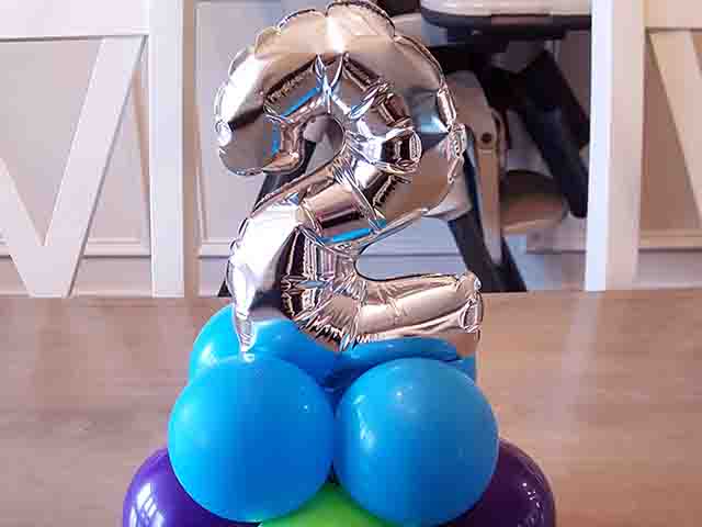 Balloon number 2 centerpiece