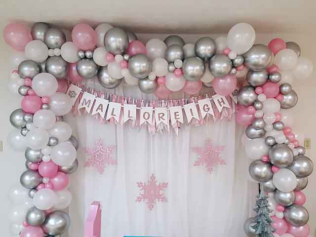 Princess themed organic balloon garland