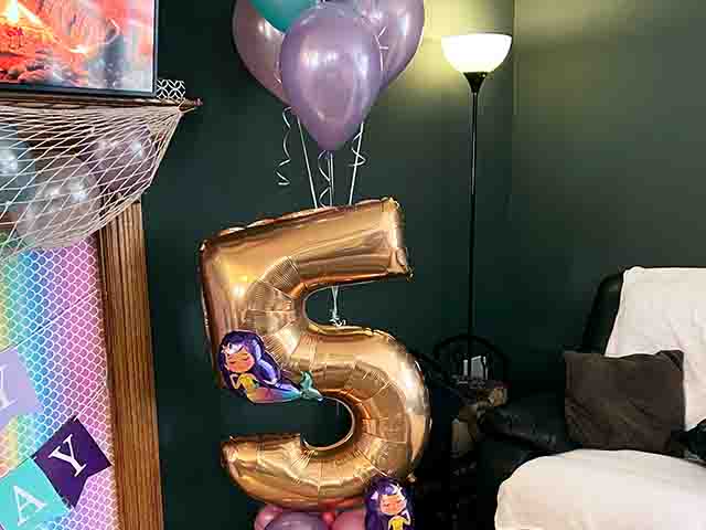 5th Mermaid Themed Birthday Marquee