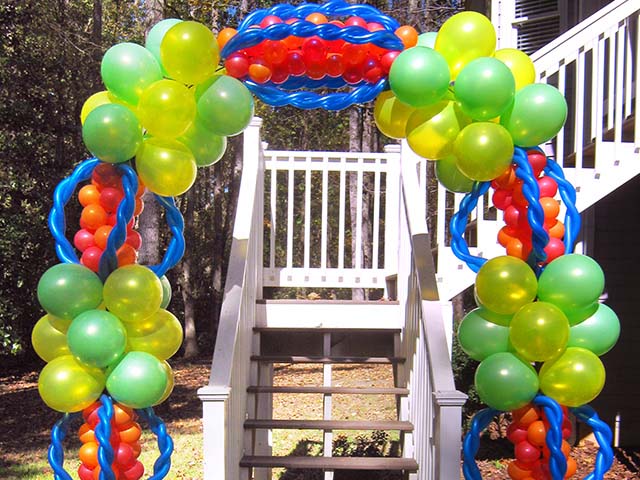 Custom Balloon Arch with sections on big and small balloons